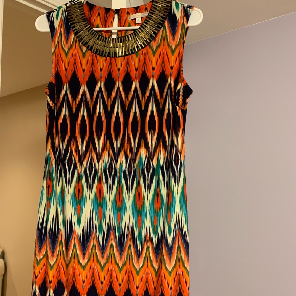 Dress barn orange/blue dress